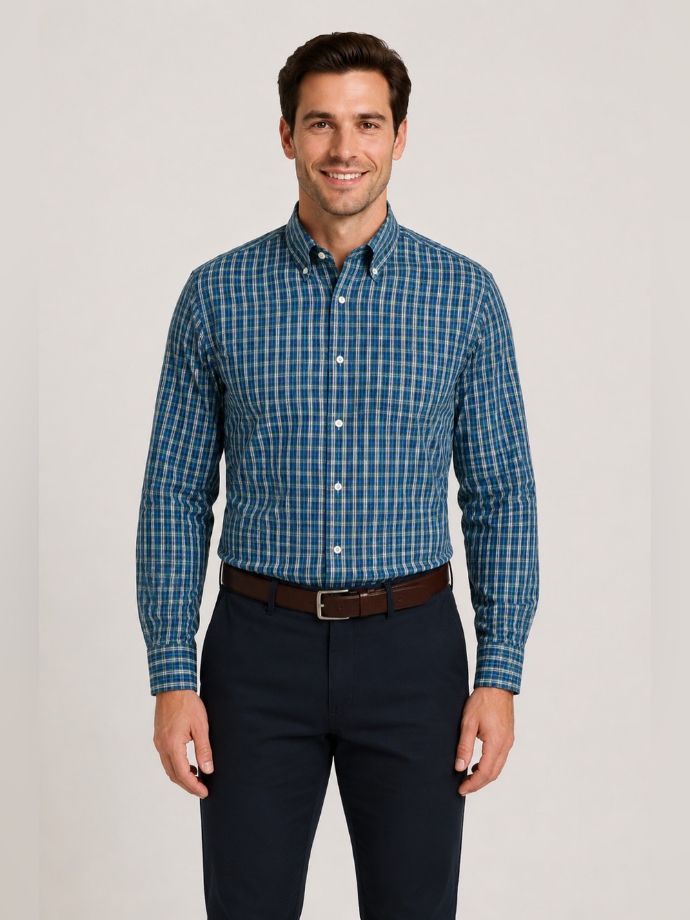 Brooks Brothers Button Down Shirt Non Iron Mens            Size 17 1/2  …